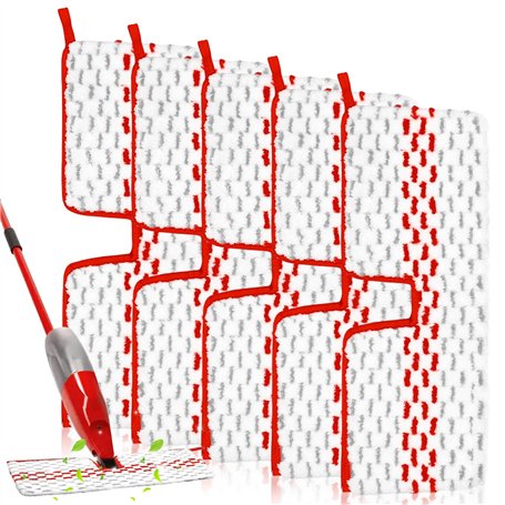 Lot de 5 serpillères de rechange pour Vileda 1-2 Spraymax - Lavables - Avec fonction de pulvérisation - Réutilisables - En micro