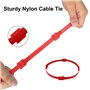 Ruayia Lot de 100 serre-câbles auto-adhésifs réutilisables - 12 x 150 mm - Câble de charge Hook & Loop Tape - Rouge