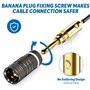 mizikuu 12 Pièces Fiches Bananes, 24K Connecteur Plaqué Or 4,5 mm Fiche Banane pour HiFi Haut-Parleur AV Stéréo Home Cinéma Audi