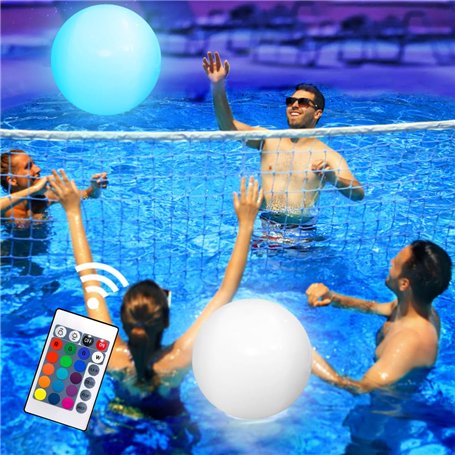 Riisoyu Lot de 2 Ballon de Plage Gonflable Lumineux