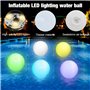 Riisoyu Lot de 2 Ballon de Plage Gonflable Lumineux, IP68 Boules LED Plage 16 Couleurs et 4 Modes LED Ballon De Plage avec Téléc