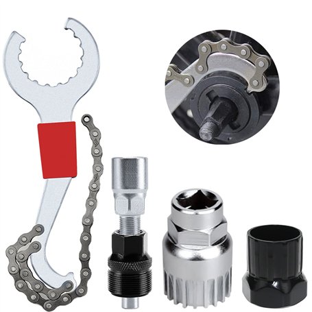 GKZB Fouet à Chaîne Multifonction Outil de Démontage de Cassette de Vélo Kit de Réparation de Vélo Fouet de Chaîne avec extracte