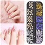 EBANKU 9 Boîtes Nail Art Ongles Strass Art d'ongle Précieuses de Cristaux Mélangés Clou Goujons étoile de Perles de Pièrres Stra