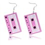 CHUANGOU 1 Paire Années 80 Boucles d'oreilles Pendantes à Cassette Boucles d'oreilles Bande Accessoires Femme