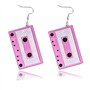 CHUANGOU 1 Paire Années 80 Boucles d'oreilles Pendantes à Cassette Boucles d'oreilles Bande Accessoires Femme