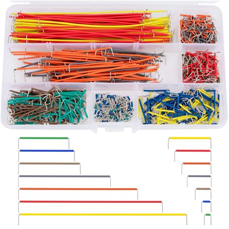 QIMEI-SHOP Breadboard Jumper Cable Wire Kit Mâle vers Mâle 14 Assorties Longueur avec Boîte de Rangement 560 pièces