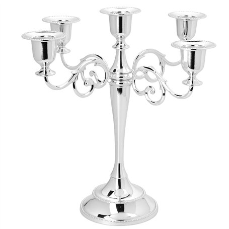 QWORK® Chandelier Bougeoirs à 5 Bras