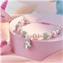 XFSRG Bracelet Licorne pour Fille Bijoux Fantaisie en Perles Roses et Cristaux Bracelet d'Amitié Personnalisé pour Enfants et Ad