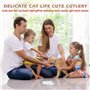 Gamelle Chat Ceramique, 4 Pièces Gamelles en Céramique pour Chat, Set Assiette Chat Colorées avec 4 Base Antidérapante, Gamelle