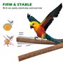 Perchoir Perroquet en Bois Naturel, 8 Pièces Perchoir Oiseaux Jouet Perroquet pour Accessoires de Cage à Oiseaux Perruche Canari