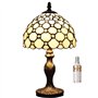 Kinbolas Tiffany-Style 8 Pouces Lampe De Table Vitrail Perles Abat-Jour Petite Lampe De Chevet Lecture Antique Lampe De Bureau S