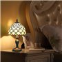 Kinbolas Tiffany-Style 8 Pouces Lampe De Table Vitrail Perles Abat-Jour Petite Lampe De Chevet Lecture Antique Lampe De Bureau S