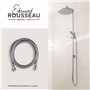 Flexible de douche - ROUSSEAU - Écrou métal anti-torsion - Sertis de sécurité - Longueur 1m75 - Inox chromé simple agrafage