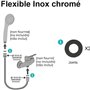 Flexible de douche - ROUSSEAU - Écrous métal anti-torsion - Réducteur de débit - Longueur 1m50 - Inox chromé double agrafage