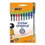 Ensemble de Stylos Bic Cristal Bleu Noir Rouge Vert (10 Unités)