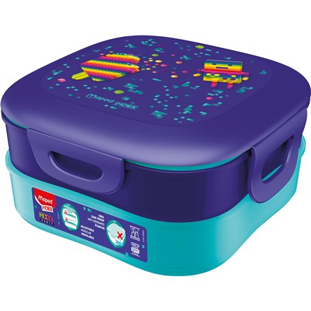 Maped Picnik - Boîte à Déjeuner Enfants Pixel Party - 2 Compartiments Modulables