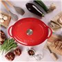 Cocotte - MENASTYL - 6020102 - Ovale - En fonte acier émaillé - Rouge - 6,5 litres