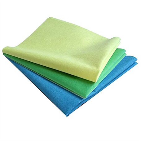 cozydiscount Lot de 3 - Chiffon Lavette Microfibre Non Tissé - 120 GR/m² pour Vitres & Miroirs + Polissage - sans Détergent - sa