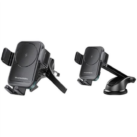 Porte téléphone - THOMSON - Avec chargeur a induction - Deux systemes de fixation : sur grille d'aeration et par ventouse