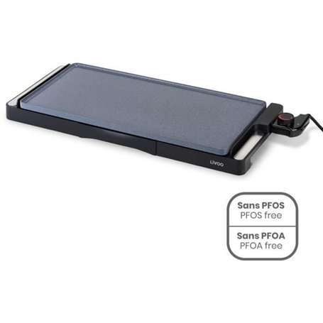 Plancha céramique - LIVOO - DOC320 - 2200W - Plaque amovible en fonte - Thermostat ajustable