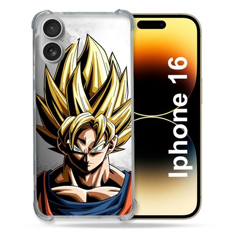 Cokitec Coque Renforcée pour Apple Iphone 16 Manga Dragon Ball Sangoku Portrait