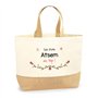 Sac Atsem au top | Cabas de Plage Courses Coton et Toile de Jute Idée Cadeau Femme