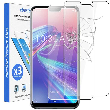 ebestStar - [Pack x3 Verre trempé compatible avec Asus Zenfone Max Pro M2 ZB631KL Film Protection Ecran Vitre protecteur anti ca