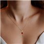 Planetys - Collier Femme Or Jaune 375/1000 Pierre Précieuse Rubis naturel taille poire et Diamant