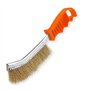 PARENCE.- Brosse en Laiton avec Manche en Plastique - Borsse métallique en Acier Polyvalente Nettoyage Décapage - Bricolage