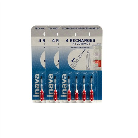 Trio Brossettes 4 Recharges Trio Compact (Rouge