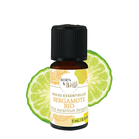 BORN TO BIO Huile Essentielle de Bergamote Bio - 100% Pure & Naturelle - Calmante et Positivante - Favorise la Détente et Amélio