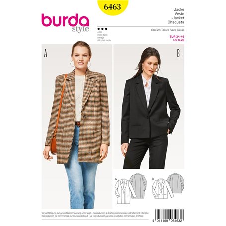 Burda Patron 6463 Veste