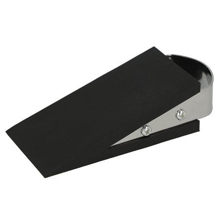 Westcott E-19000 00 Butoir de porte en caoutchouc antidérapant avec poignée en acier inoxydable Noir 12 x 5 x 3 cm