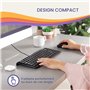 Mini Clavier USB Filaire AZERTY - Clavier Chiclet avec 11 Touches de Raccourcis - Noir