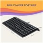 Perixx Periboard-407, Mini Clavier USB Filaire AZERTY - Clavier Chiclet avec 11 Touches de Raccourcis - Noir