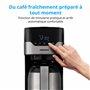 MEDION Cafetière isotherme MD 18458, machine à café avec minuterie, stop-goutte et sélecteur d'arôme, avec thermos d'une capacit