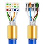 HB-DIGITAL 1 fiche réseau CAT 8.1 RJ45 à sertir pour câble de pose Ethernet LAN sans outil - Contacts plaqués or - Entièrement b
