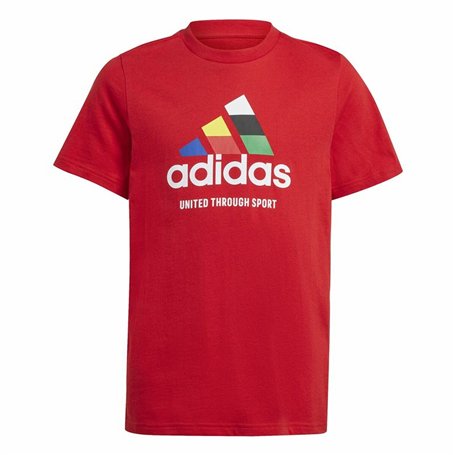 T-shirt à manches courtes unisex Adidas Tiro Nations Pack Graphic Rouge