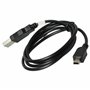 vhbw Câble USB A-Mini-B 5 pôles noir/black, longueur 1m, pour Aiptek AHD AF1, AHD H12 Extreme, AHD H23, Aiptek AHD H350, AHD H50