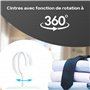 2friends Lot de 20 cintres avec crochets pivotants en plastique Blanc 41 cm