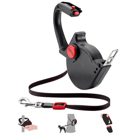 Dogxi Laisse Multifonction à Enrouleur 5m extractible poignée Rabattable pour Une Fixation Confortable Clip pour Le Transport sû
