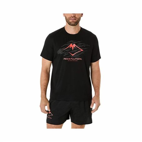 T-shirt à manches courtes homme Asics Fujitrail Logo Ss Top Noir
