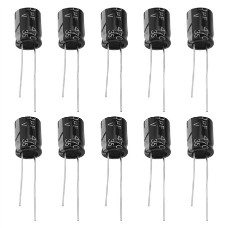 YINETTECH 20pcs Condensateurs 470uf 35V Condensateurs électrolytiques Radiaux en Aluminium 105C Haute Température pour La Répara