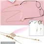 VGOL 2pcs Plume Lunettes de Soleil Chaîne Perle Chaîne de Lunettes Antidérapant Chaîne de Lunettes Porte-lunettes Chaîne Lunette