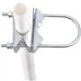 HUTSRAI Pince de Mât D'Antenne Double Support de Mâchoire en V Boulons en U MatéRiel de de Tuyau 2 Ensembles pour Antenne WiFi,