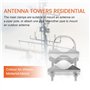HUTSRAI Pince de Mât D'Antenne Double Support de Mâchoire en V Boulons en U MatéRiel de de Tuyau 2 Ensembles pour Antenne WiFi,