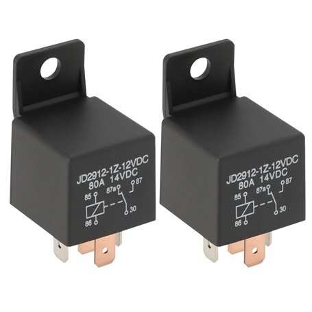 eMagTech 2 Pièces Relais Automobile Robuste à 5 Broches 12 V 80 A JD2912-1Z-12VDC Relais Automobile Polyvalent pour Applications