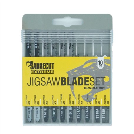 10 x SabreCut JSSCK001 Scie sauteuse professionnelle Coupe bois et métal T144D T101B T101BR T101AO T118A T118B Coffret compatibl