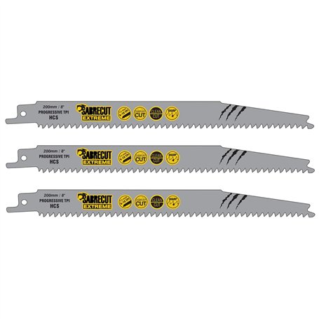 3 x SabreCut SCRS2345X_3 200 mm 6-10 TPI S2345X Lames de scie sabre à coupe très rapide compatibles avec Bosch Dewalt Makita et
