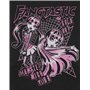 Monster High Womens T-Shirt | Ladies Fangtastic Live Tour Short Sleeve Graphic Tee in Black & Pink | Draculaura Spider Web Appar